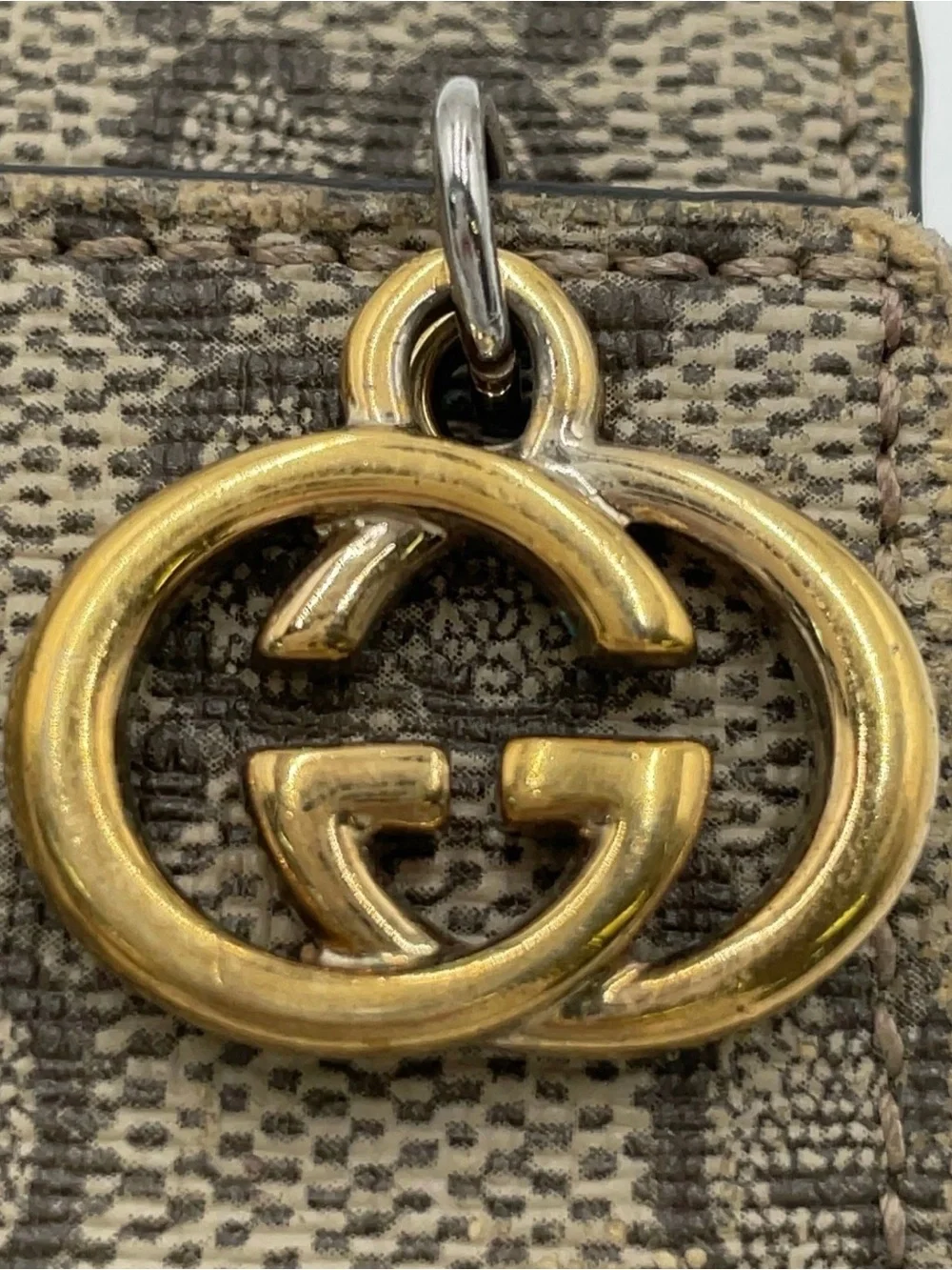 Auth Gucci GG Supreme Brown Leather 6-Key Holder 212111 with GG Charm - Picture 10 of 16